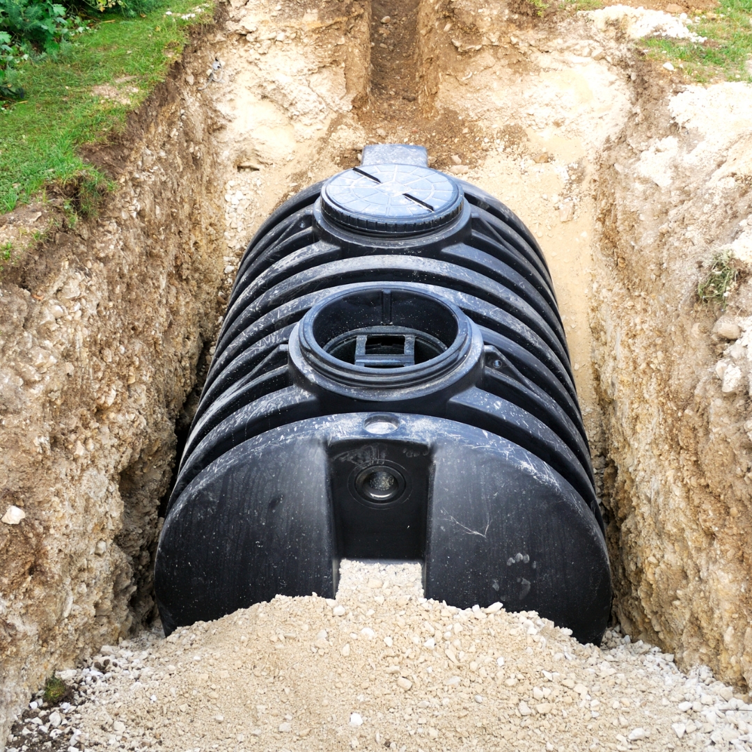 Septic tank in ground
